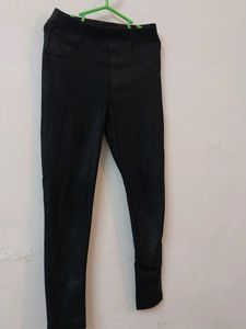ZARA Black PU Leather Pants For Kids 4-6 Years