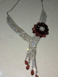Rhinestone Flower Necklace (Some Stones Have Lost)