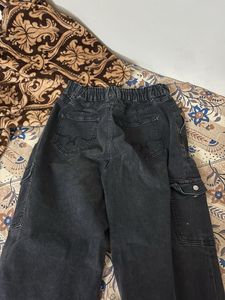 Black Wash Cargo Jeans