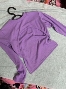 Lavender Colour Crop Top