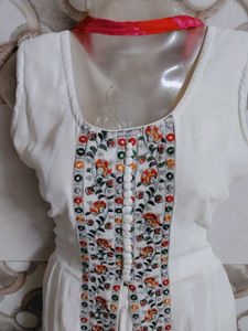 Elegant White Embroidered Dress