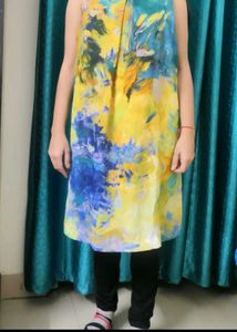 Abstract Print Sleeveless Dress