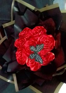 Handmade Ribbon Rose Flower Bouquet ♥