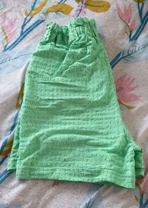 Mint Green Textured Shorts