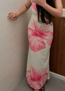 Pink Floral Print Cami Dress
