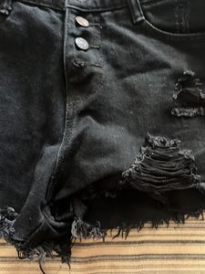 Black Denim Shorts