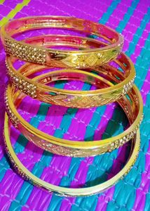 Set of Gold Bangle Bracelets