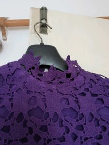 Purple Lace Long Sleeve Dress