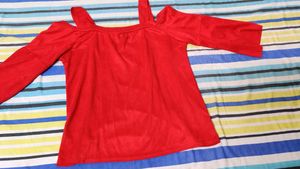 Off Shoulder Velvet Red Top ❤️❤️