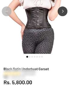 Black Satin under bust Corset