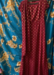 Maroon & Gold Kurta Set