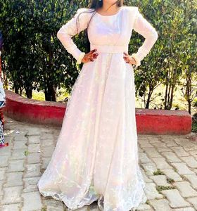 Elegant White Ethnic Gown