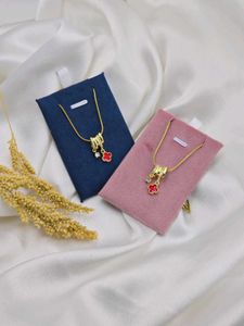 18K GOLD PLATED DESIGNER CHAIN WD PENDANT