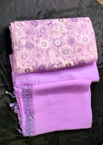 Very Pretty Lilac Coloured Dress Material