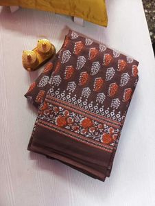 Single New Kalamkari Design Mulmul Cotton saree