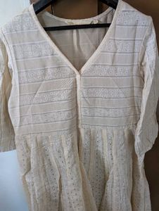 Striped V Neck Kurta