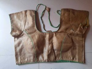 Golden Party Wear Saree Blouse