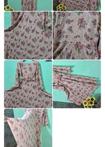Cream Anarkali Western Dress 3xl Cotton Gown