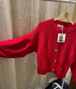 Red Knit Cardigan