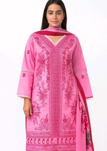 Pink Floral Embroidered Salwar Kameez With Dupatta