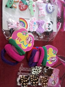 combo  Of  Kids  Girl  hair pins,rubber  band  and