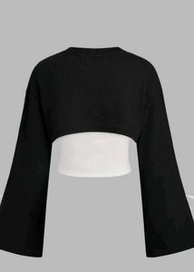 Cutout Bell Sleeve Crop Top