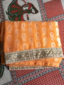 Elegant Orange Saree