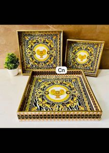 Wooden Trays-set Of 3