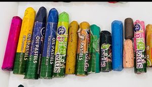 Set Of Oil Pastels And Wax Crayons