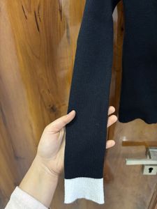 Black &amp; White Polo Top