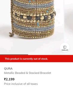 Metallic Beaded &amp; Stacked Bracelet
