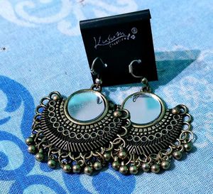 Vintage-Inspired Teal Accent Earrings
