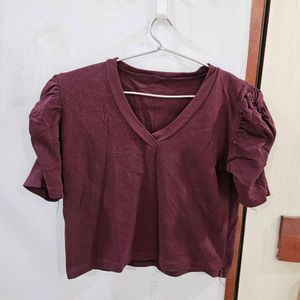 Burgundy Crop Top