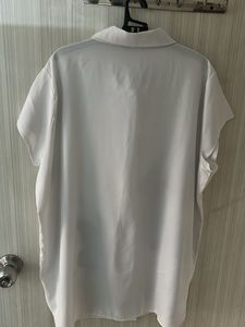 Women White And Blue Butterfly Top