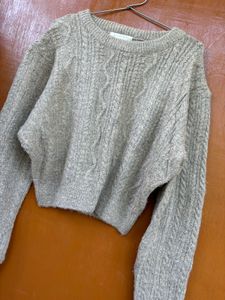 Korean Woollen Cropped Sweater