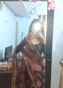 Black Net Saree