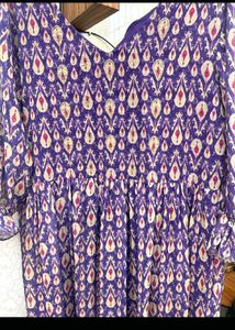 Purple Patterned Tiered Maxi Dress