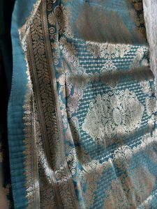 Elegant Teal Banarasi Saree🎉