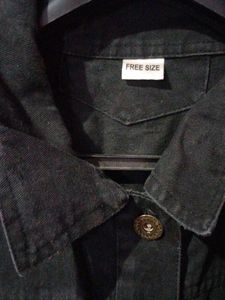 Classy Black Stripe Denim Jacket For Women&#39;s