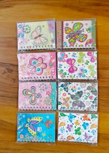 Set Of 8 Mini Spiral Notebook Printed Pages