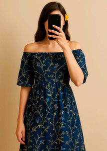 &#34;Elegant Floral Off-Shoulder one piece Dress💙✨