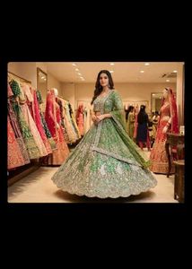 Gorgeous Green Bridal Lehenga