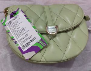 Mixt Mint Green Quilted Crossbody Sling Bag