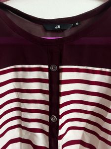 🧡Pretty Maroon Stripped Top