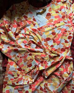 Brand New Colorful Print Wrap Dress