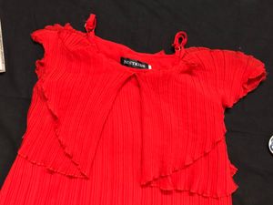 Sexy Red Frilled Top