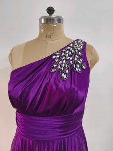 Purple One-Shoulder Gown