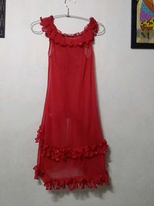 Red Ruffle Dress