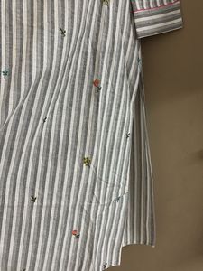 Striped Embroidered Kurta