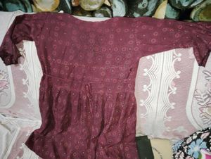 Maroon Printed Dress